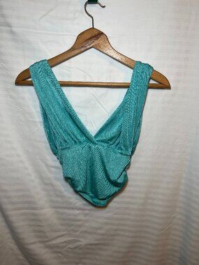 Popular 21 Teal Draped Shimmer Top Size Small